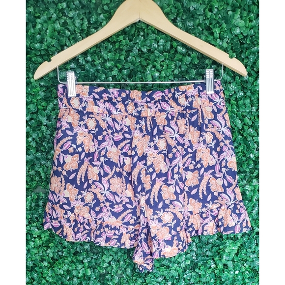 8. J.Crew Cotton voile ruffle short in painted block print - Picture 5 of 7